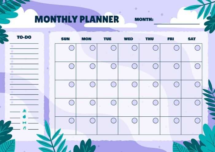 fillable monthly calendar template