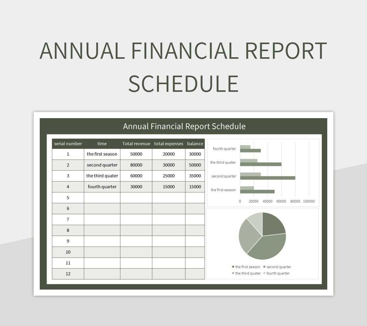 financial reporting calendar template