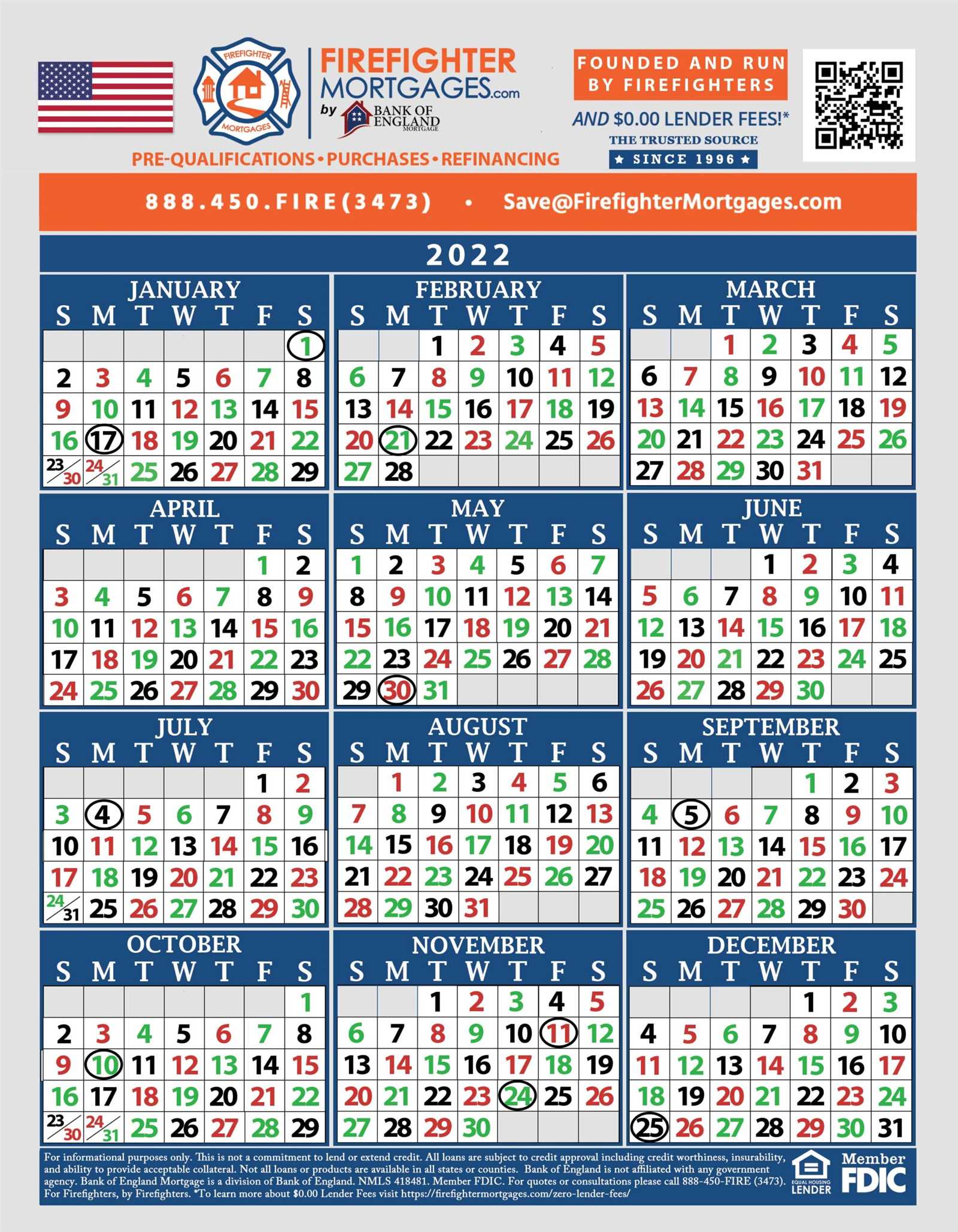 firefighter shift calendar template