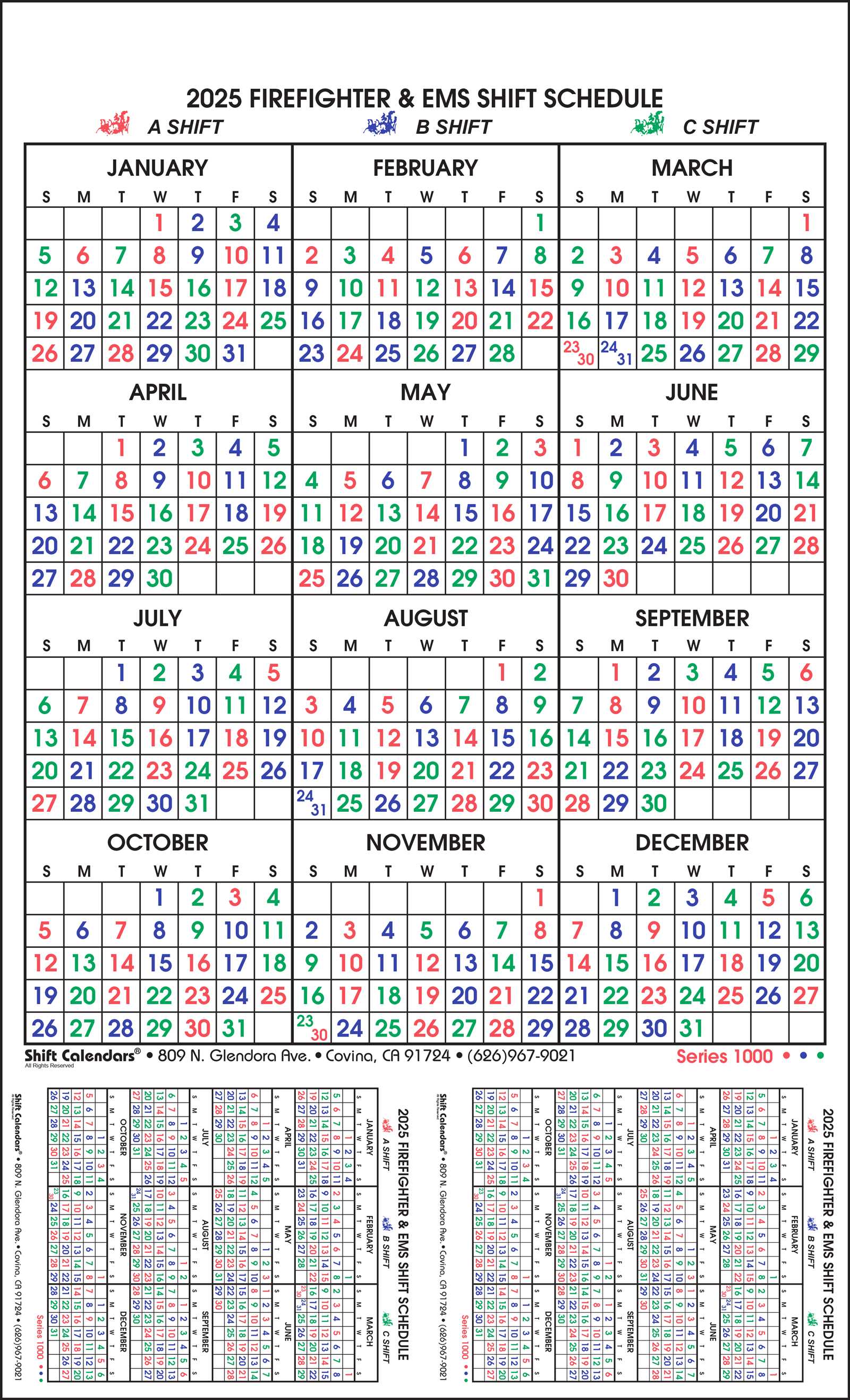 firefighter shift calendar template