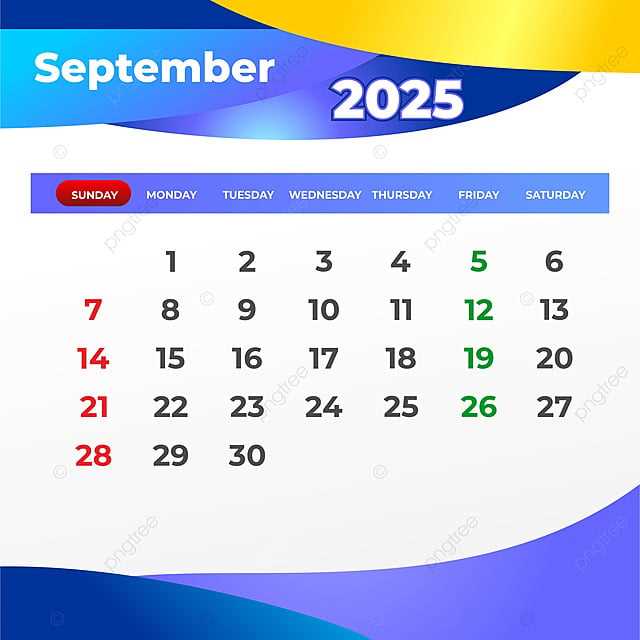 calendar template september 2025 printable