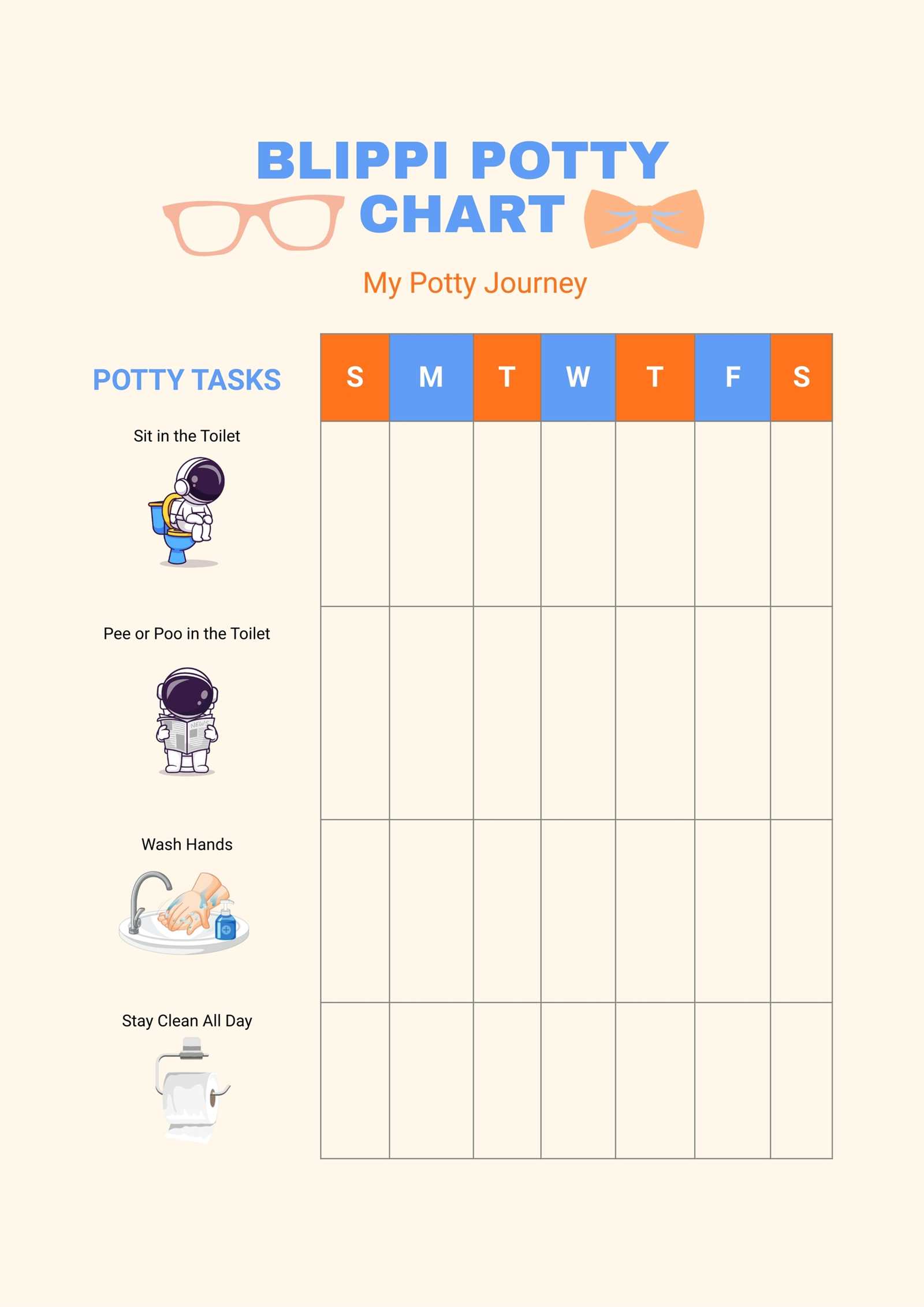 potty training calendar template