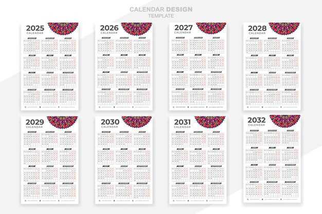 indesign calendar template 2025 free