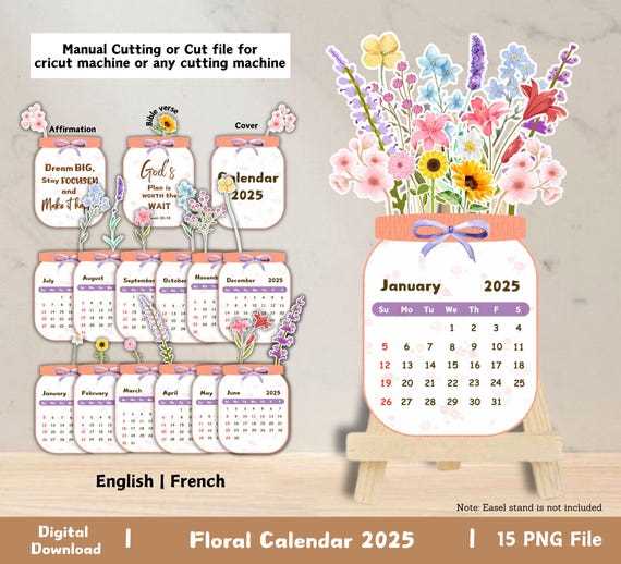 flower calendar template