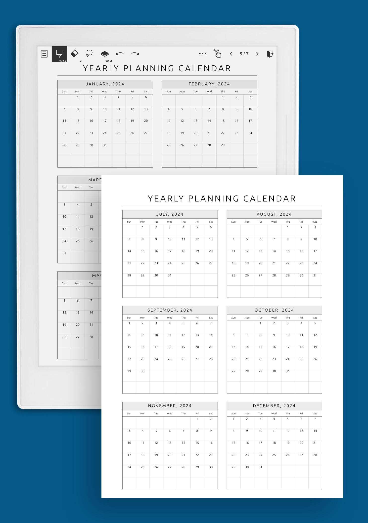 annual project calendar template