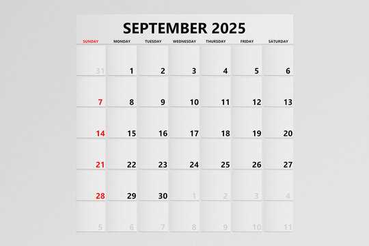 2025 september calendar template