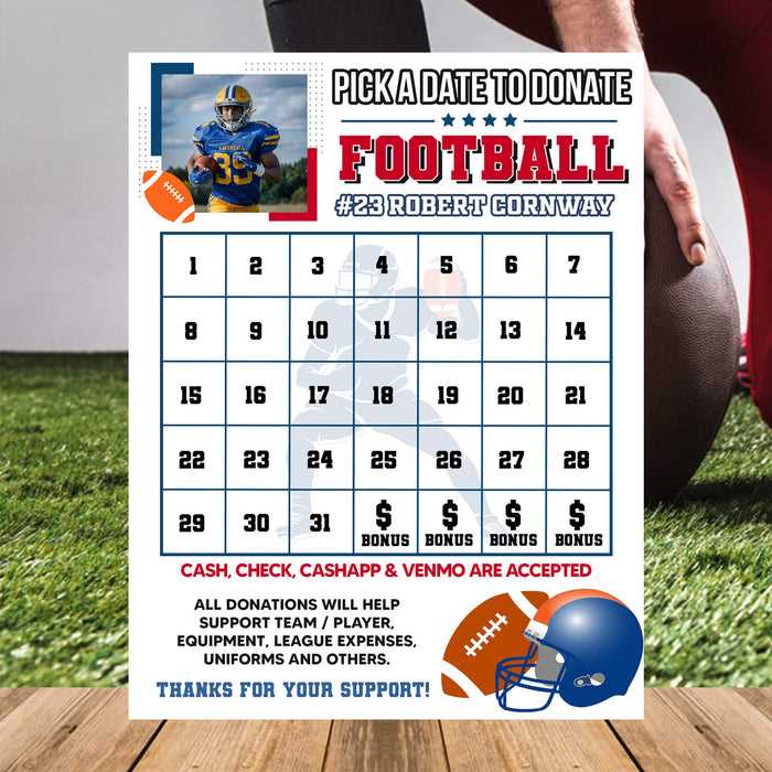 football calendar fundraiser template free