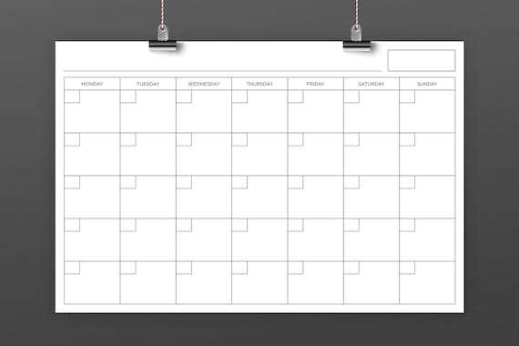 forever calendar template