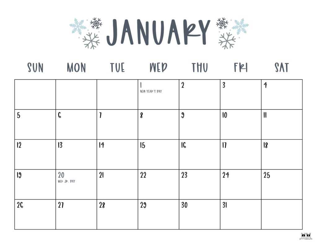 free 12 month calendar template 2025