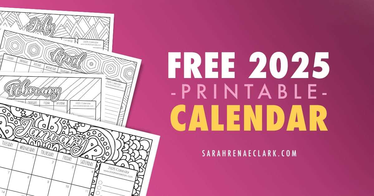 free 2025 monthly calendar templates