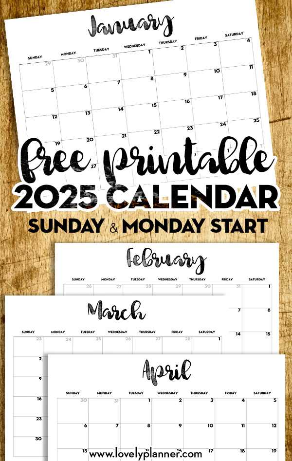 free 2025 photo calendar template