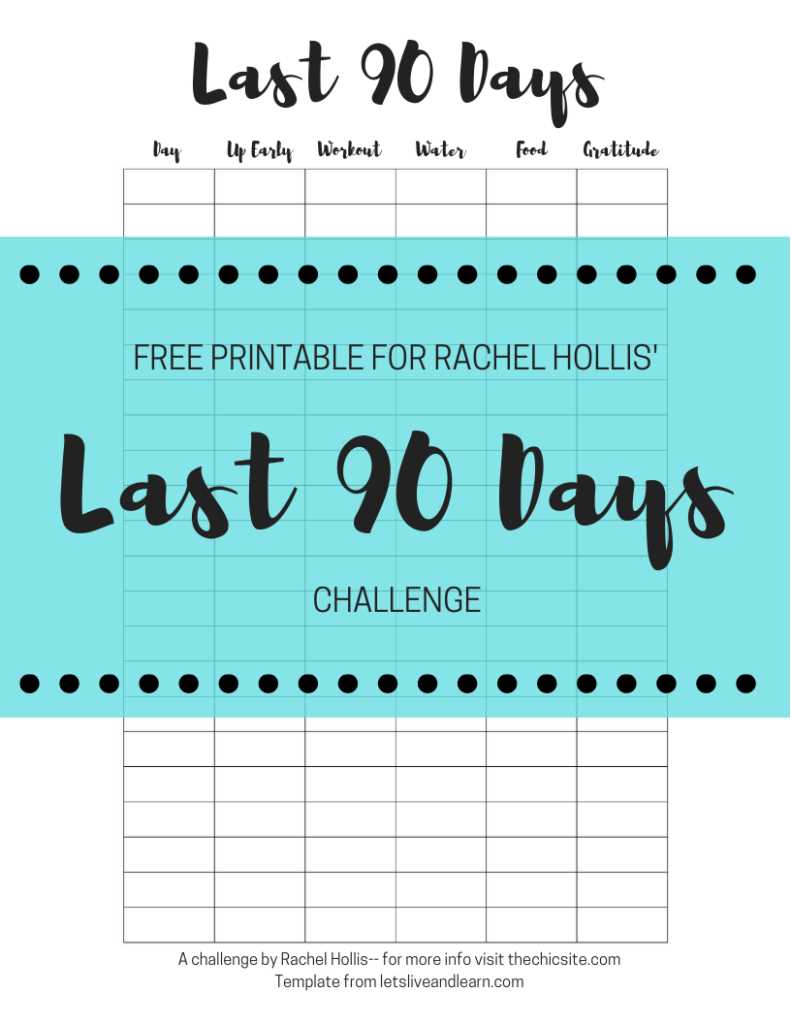 free 90 day calendar template