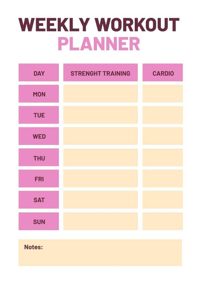 workout plan calendar template