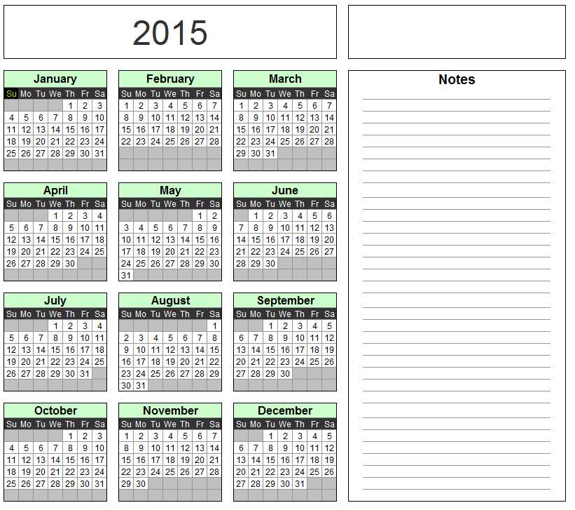 free annual calendar template