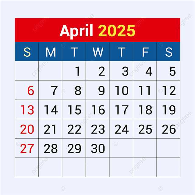 free april 2025 calendar template