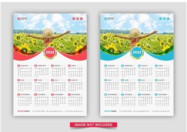 1 page calendar template