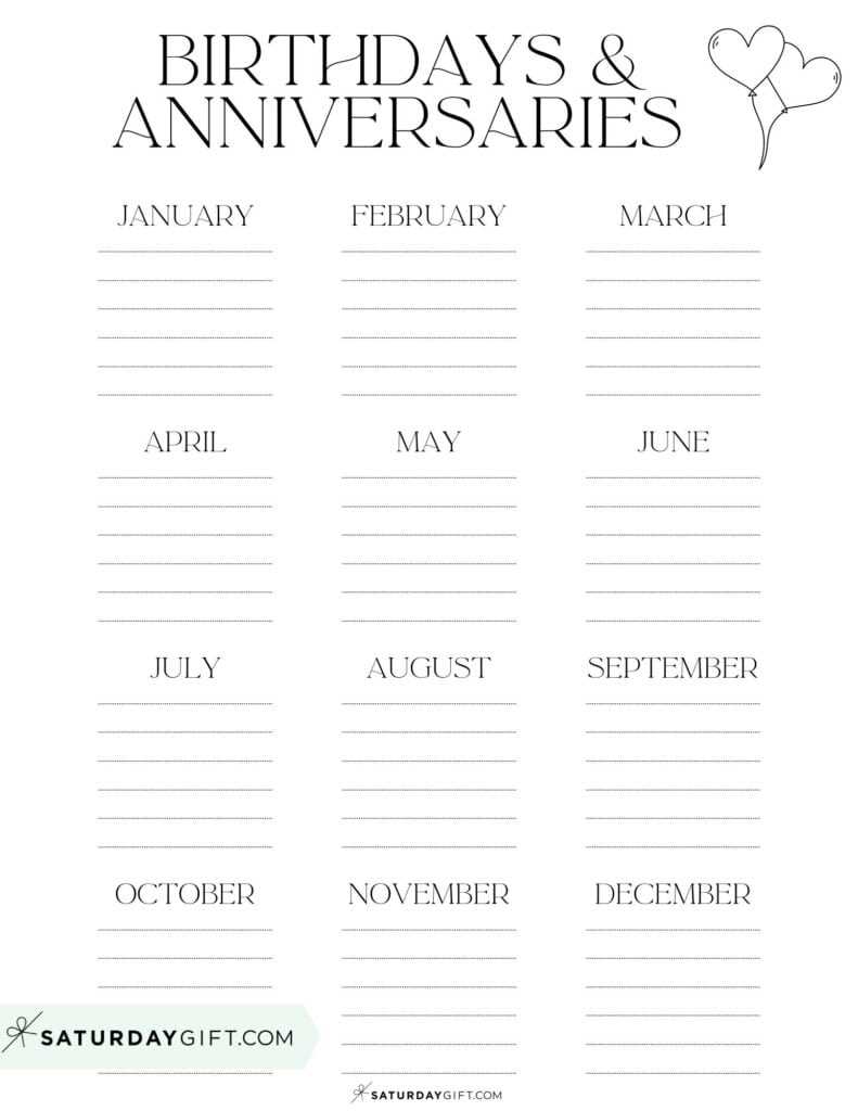 free birthday and anniversary calendar template