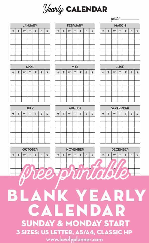 2 year calendar template