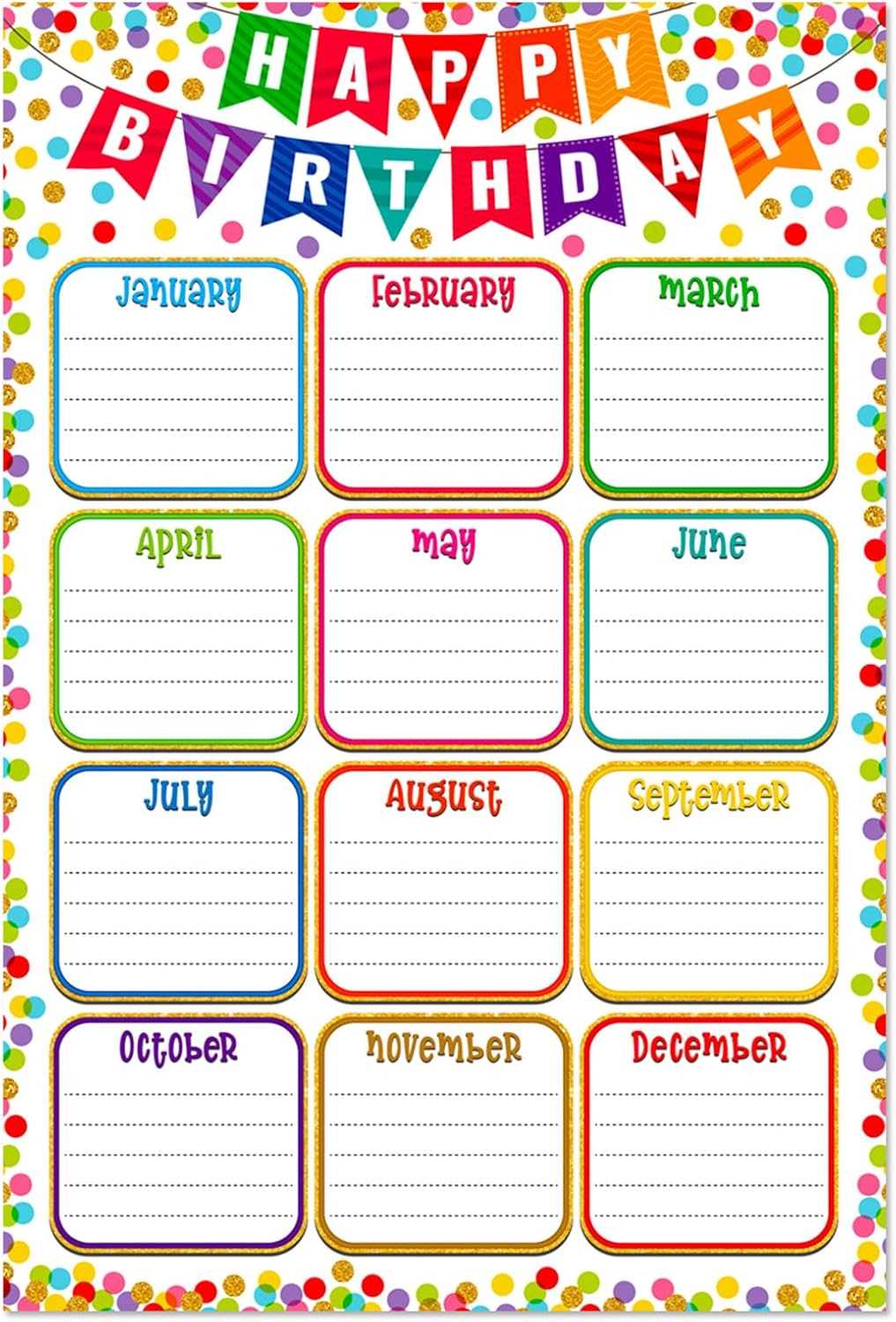 classroom birthday calendar template