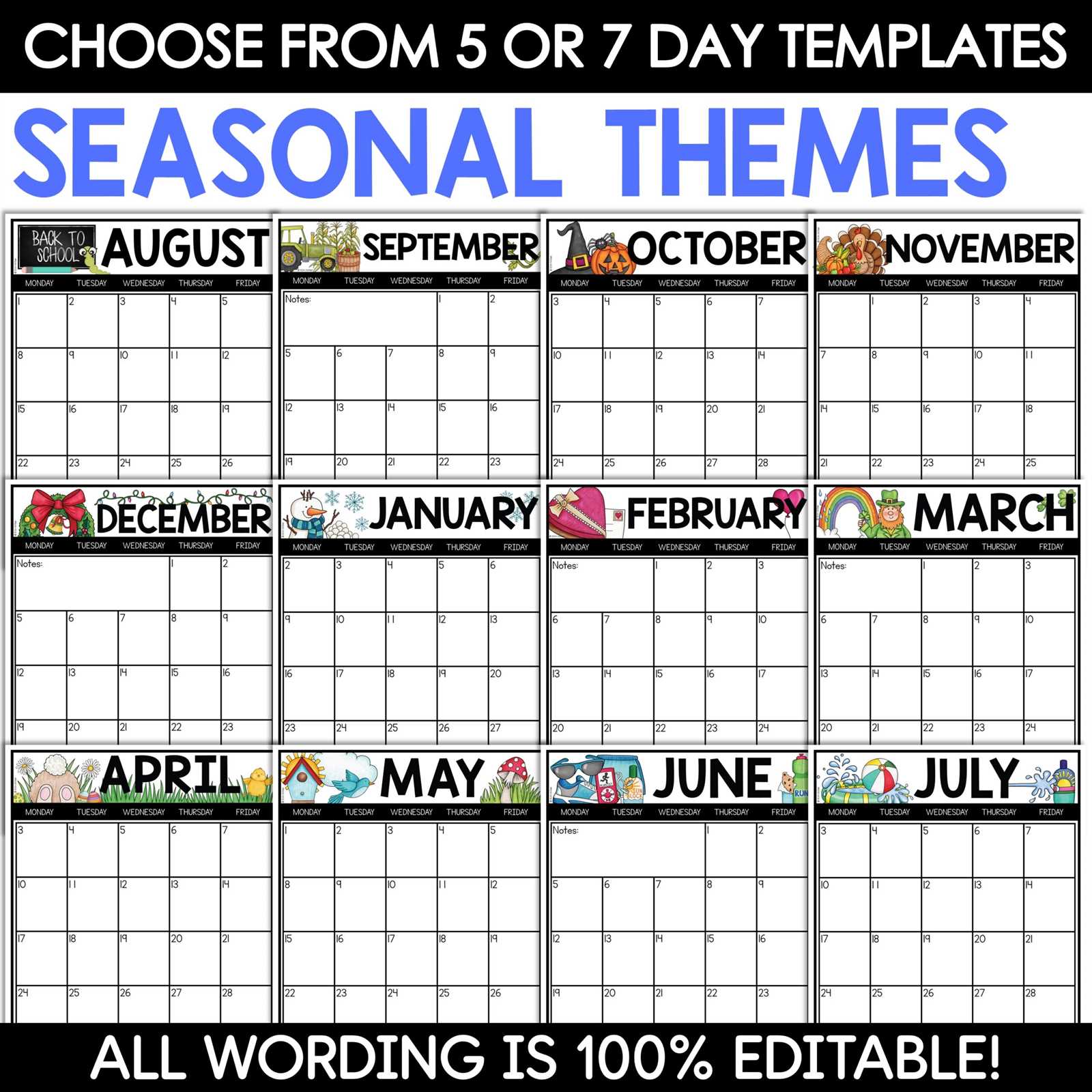 free calendar editable template 2025