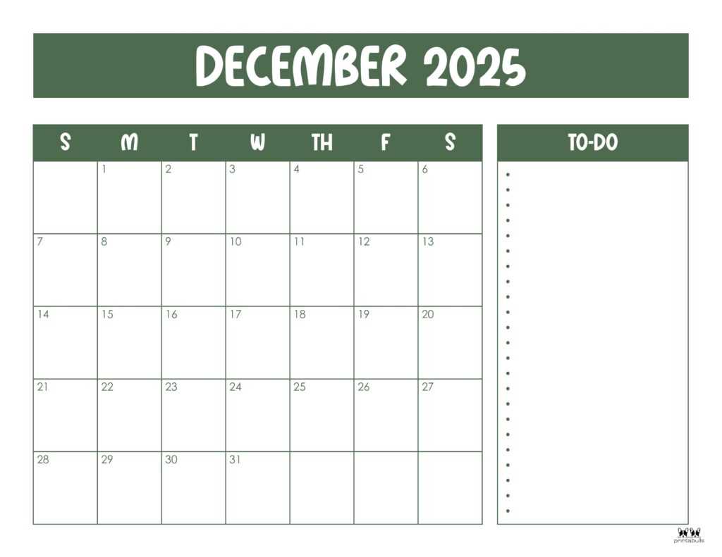 free calendar template december 2026