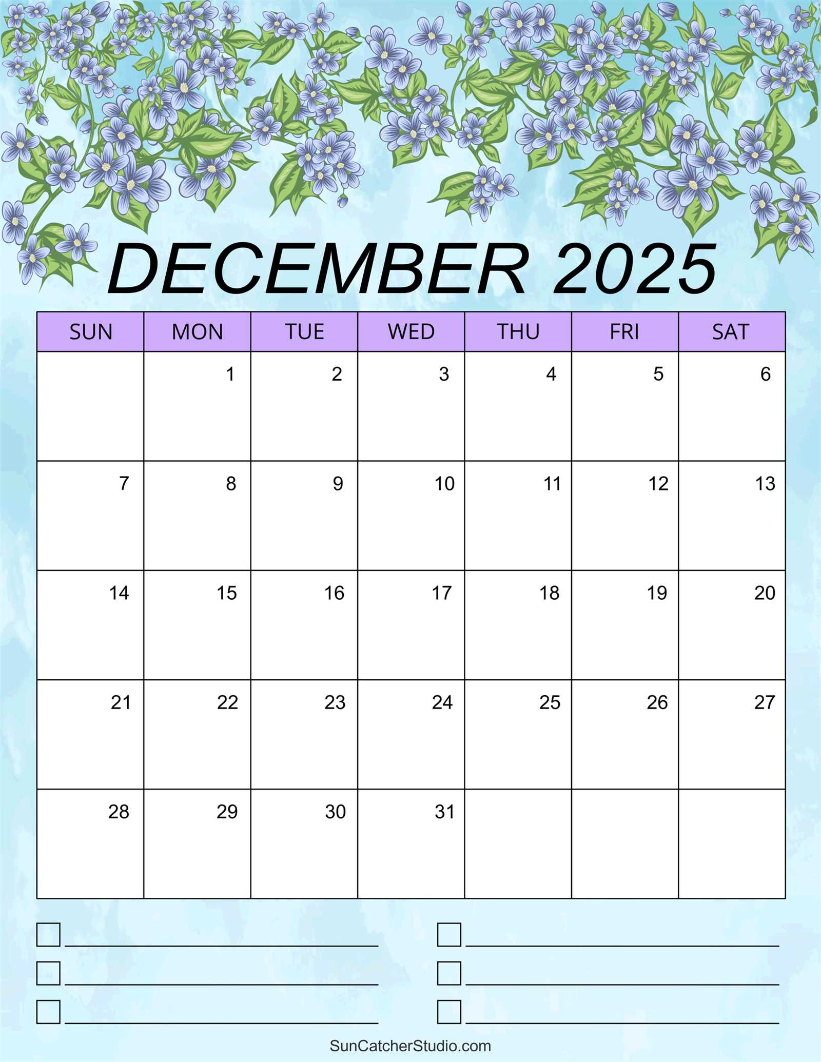 free calendar template december 2026