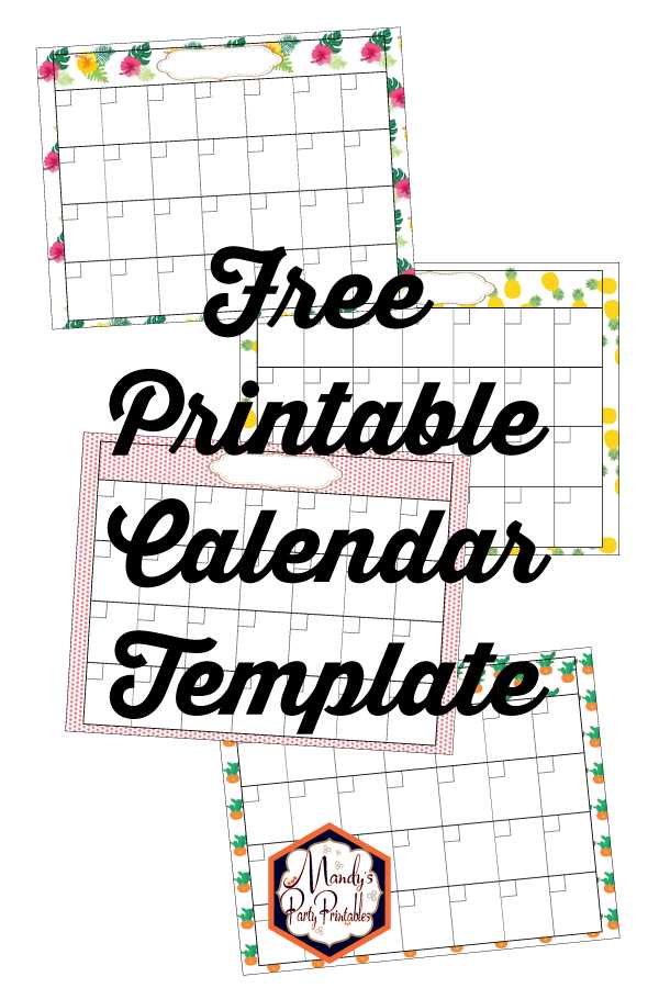 free calendar template download