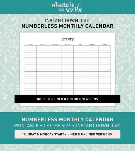 free calendar template download