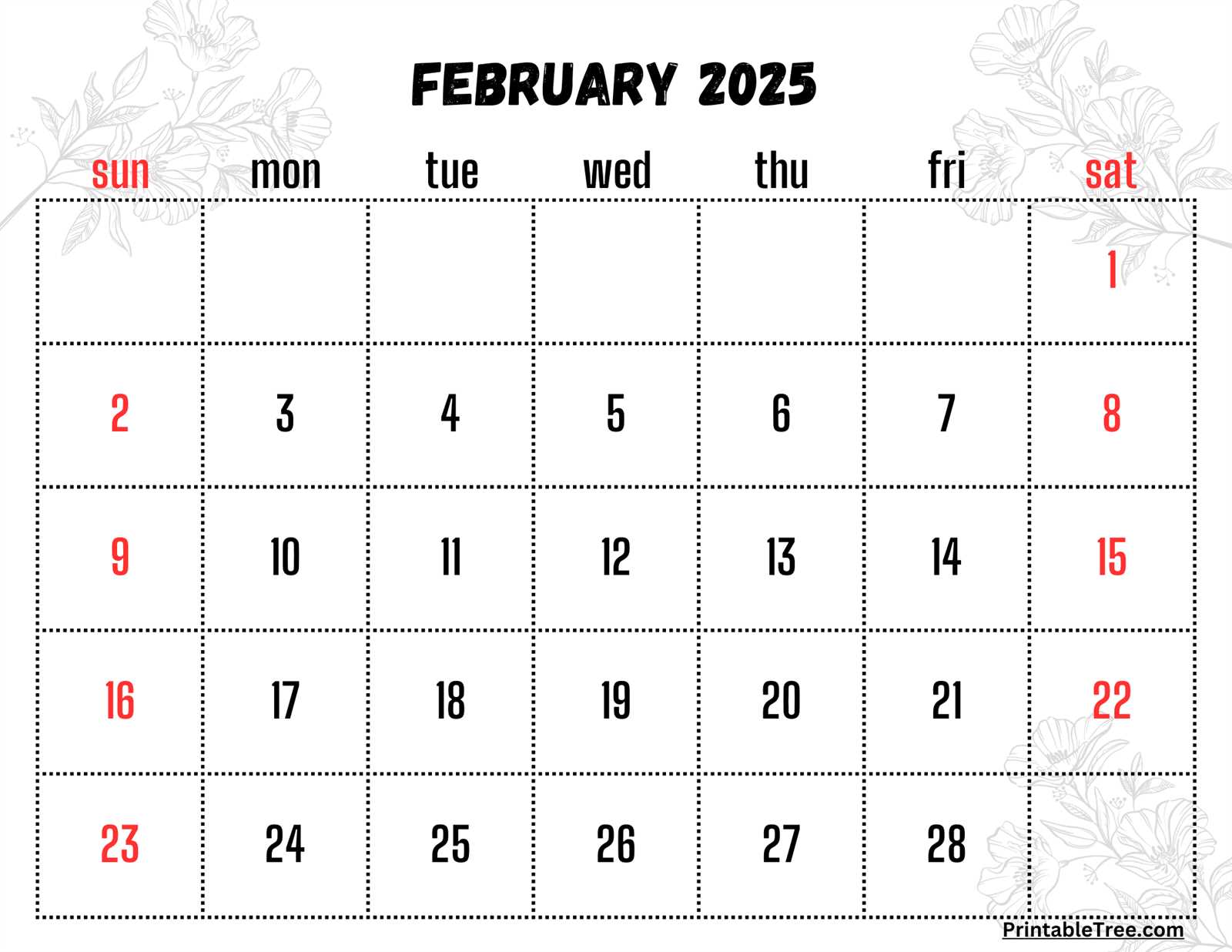 free calendar template february 2025