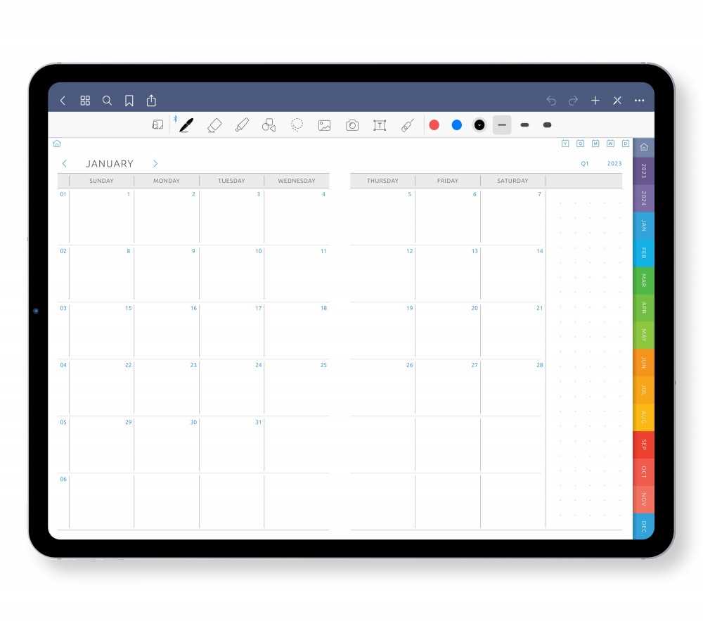 free calendar template for ipad