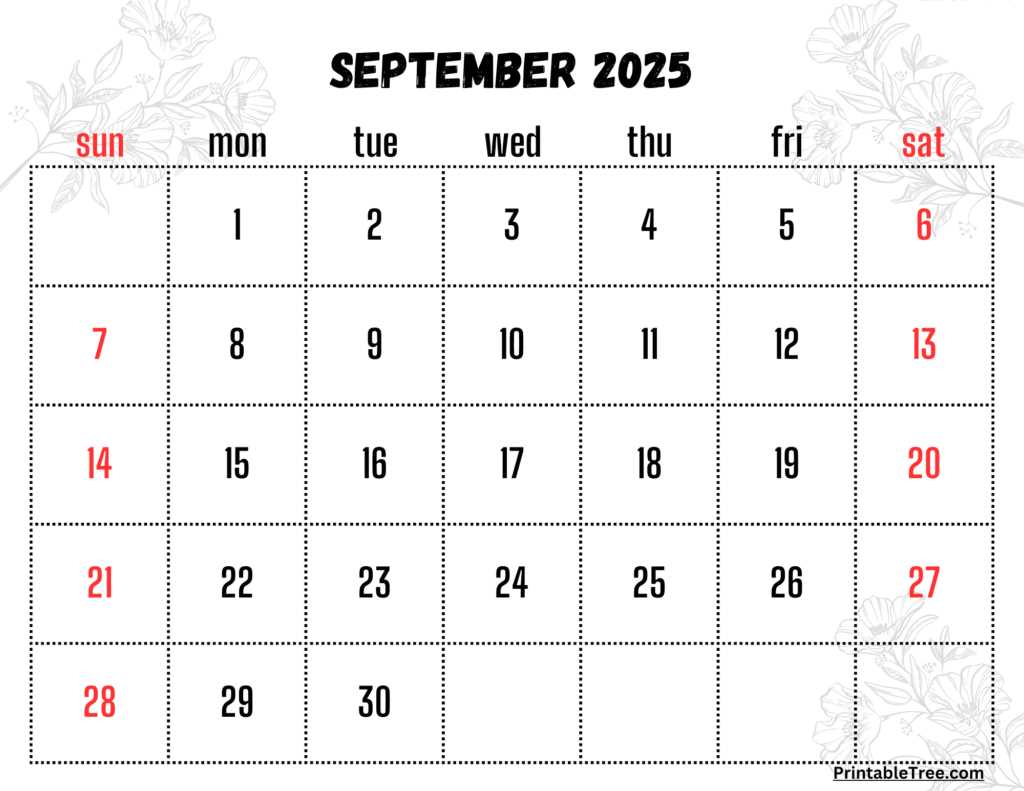 free calendar template september 2026