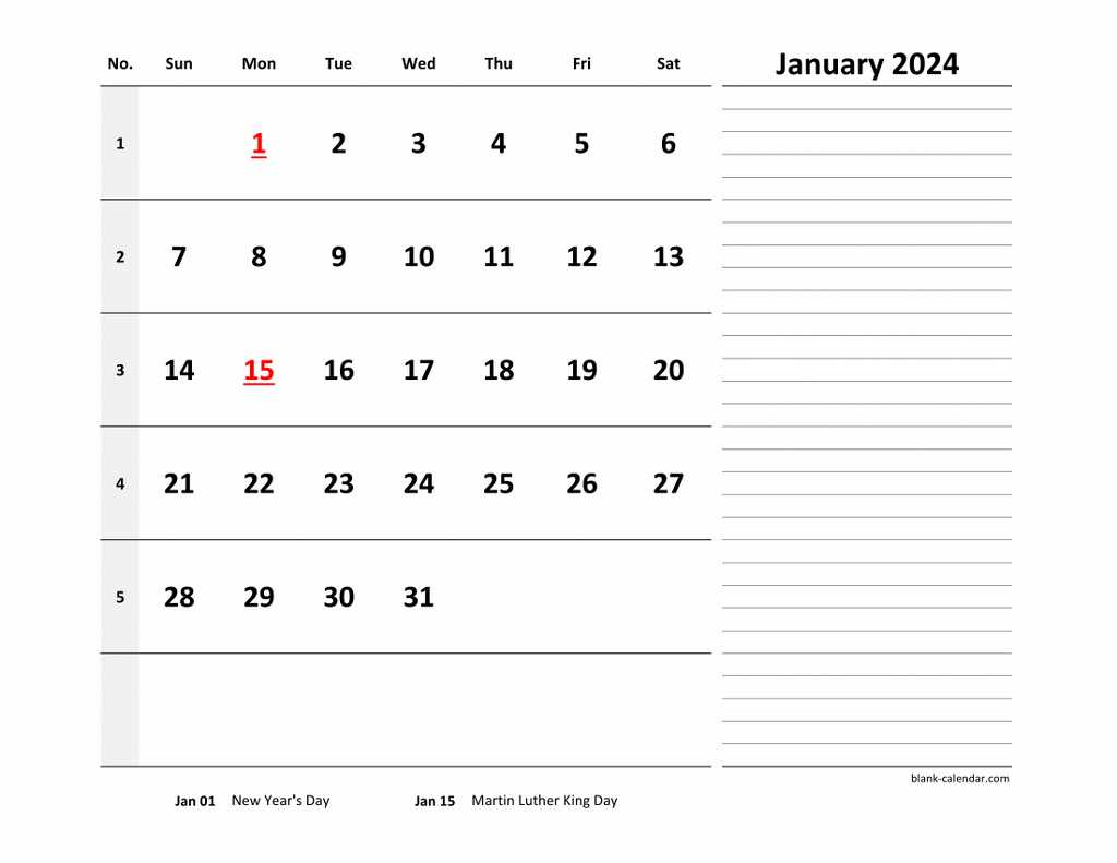 free calendar template with picture space