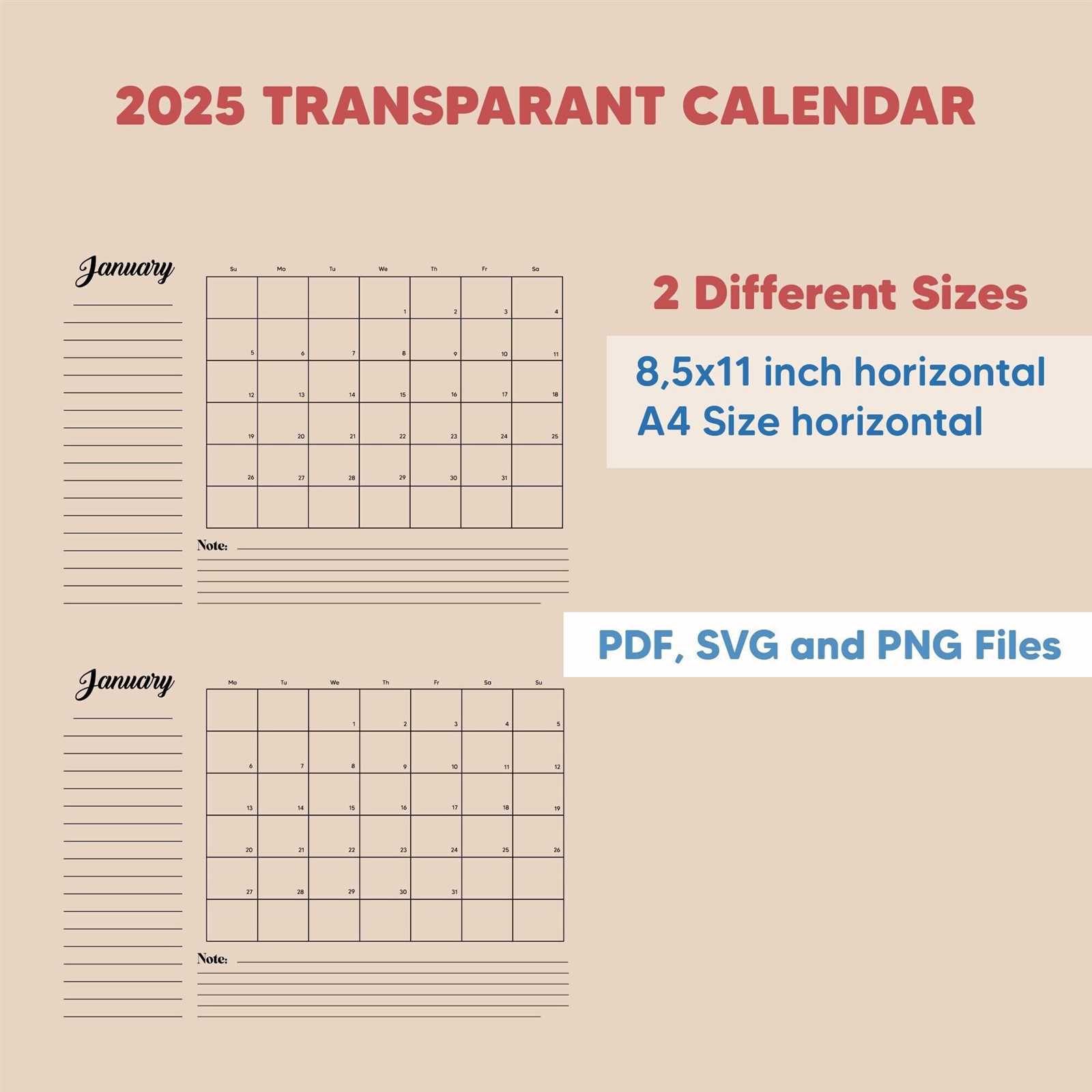 free calendar templates 2025