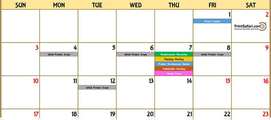 activity calendar templates