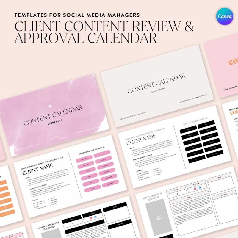 content calendar template canva