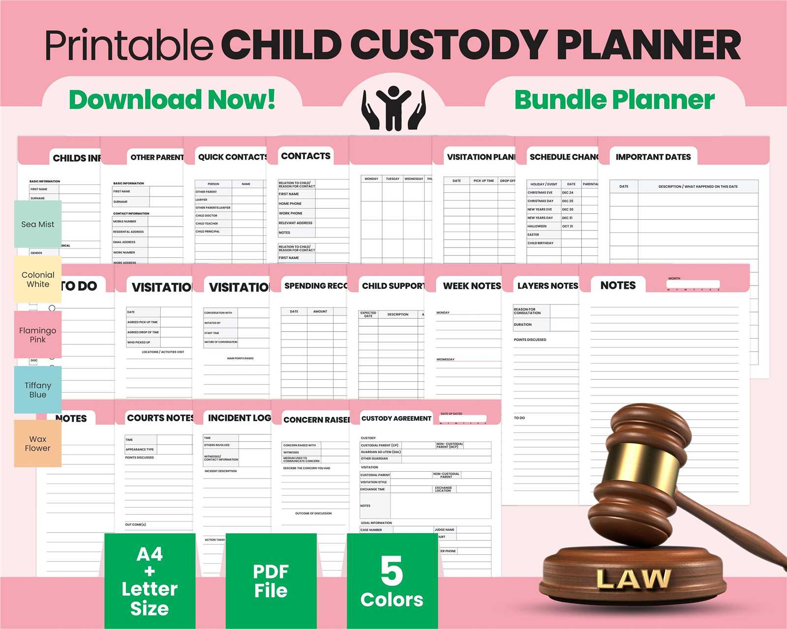 free custody calendar template