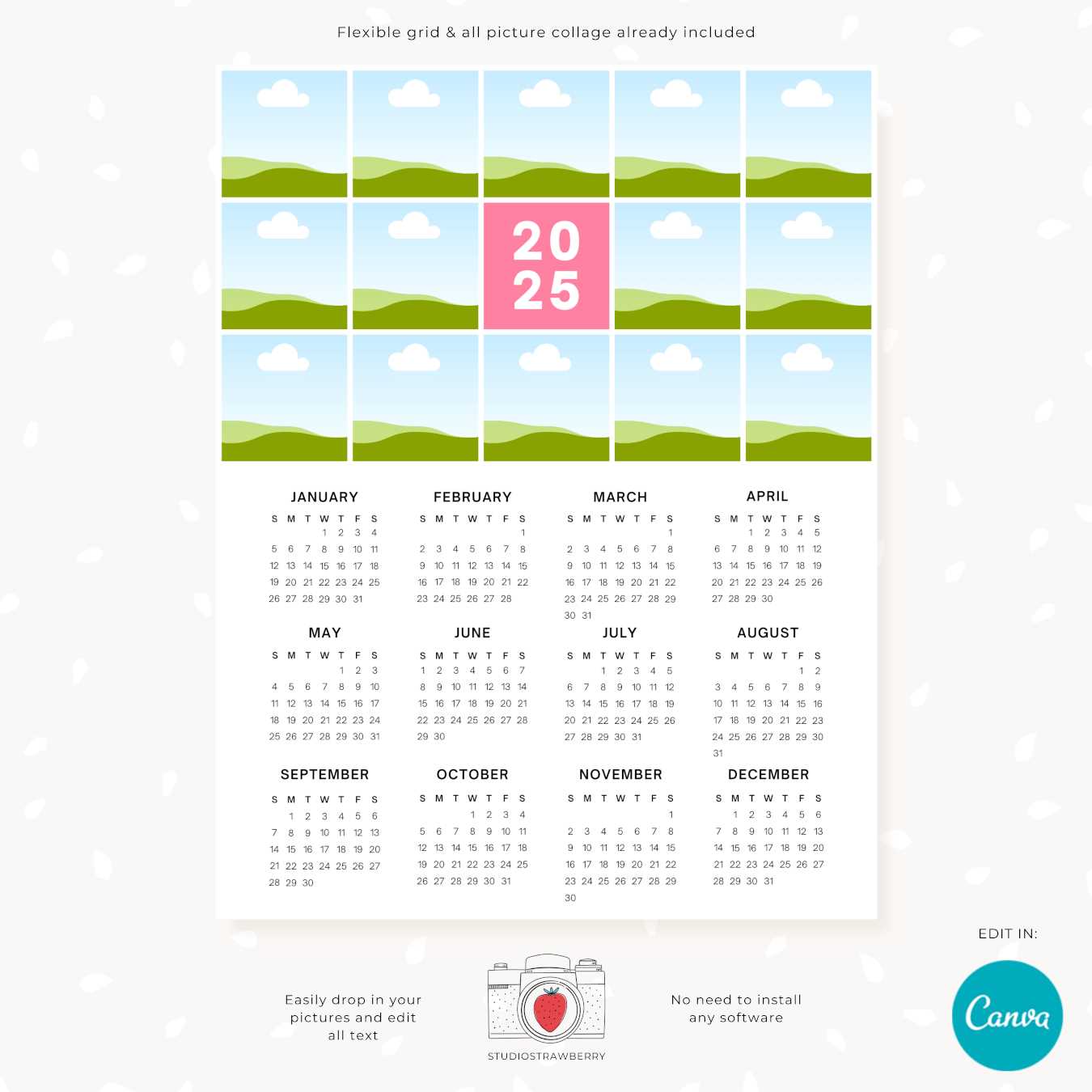 free customizable calendar template 2026
