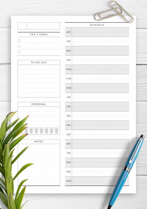 free daily calendar template