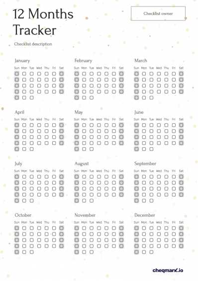 checklist calendar template