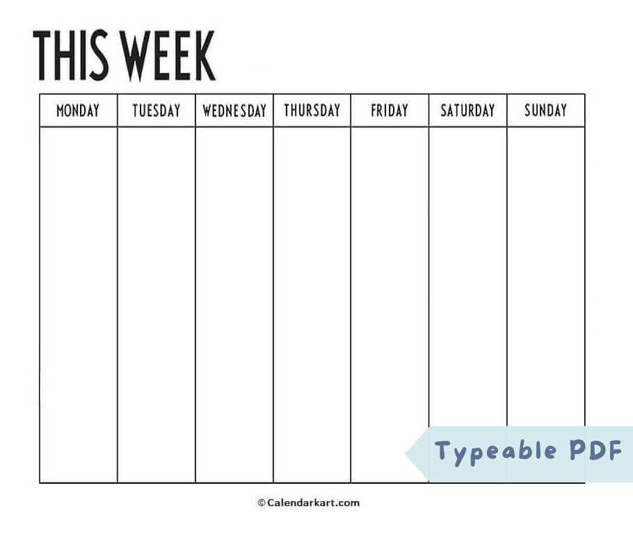 free online weekly calendar template