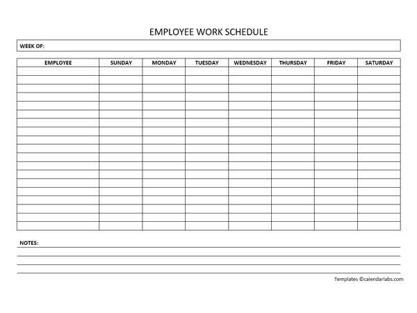 free employee scheduling calendar template