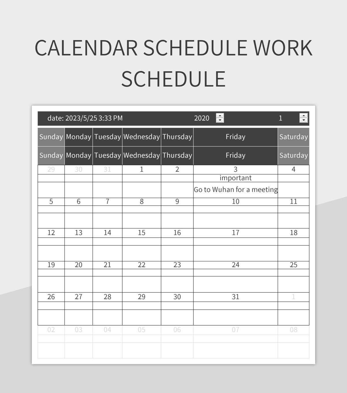 free employee scheduling calendar template