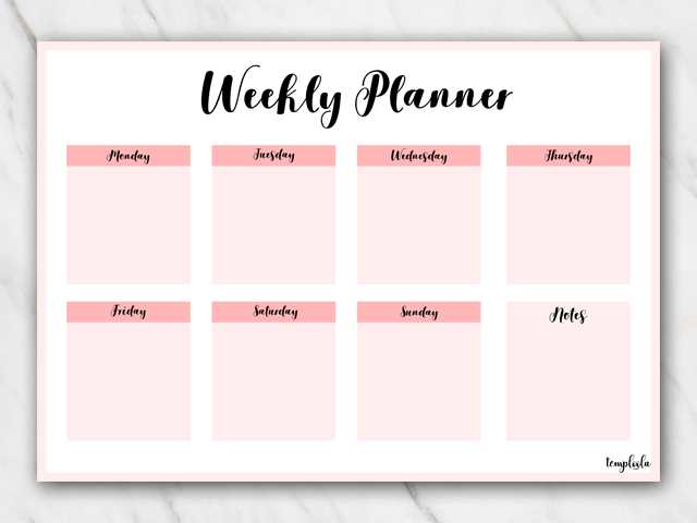 pink calendar template