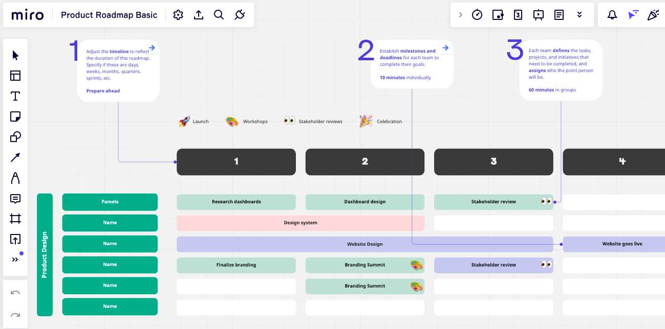 roadmap calendar template