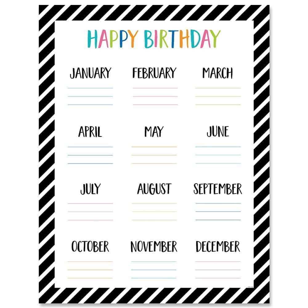 office birthday calendar template