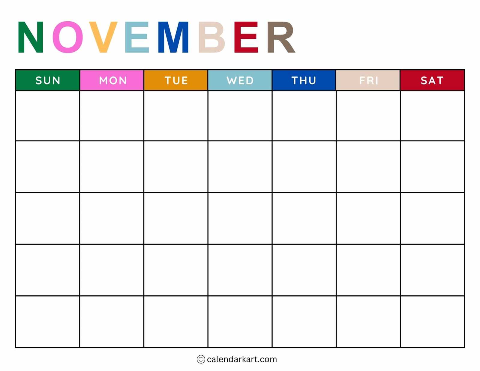 free generic calendar template