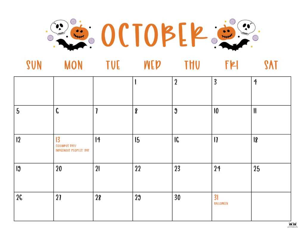 october 2025 calendar template