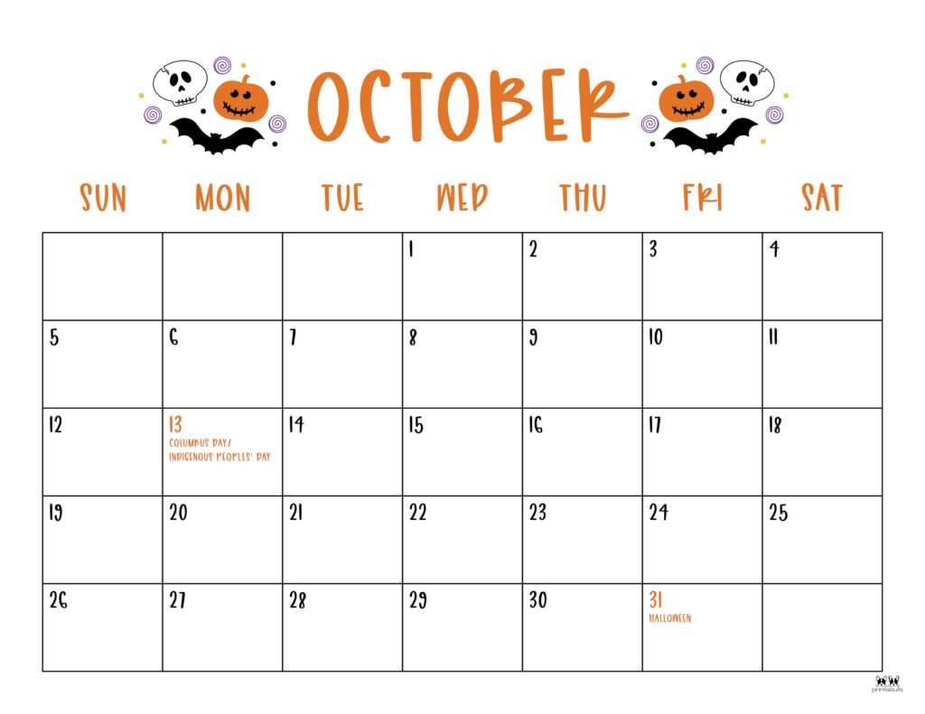 october 2026 calendar template