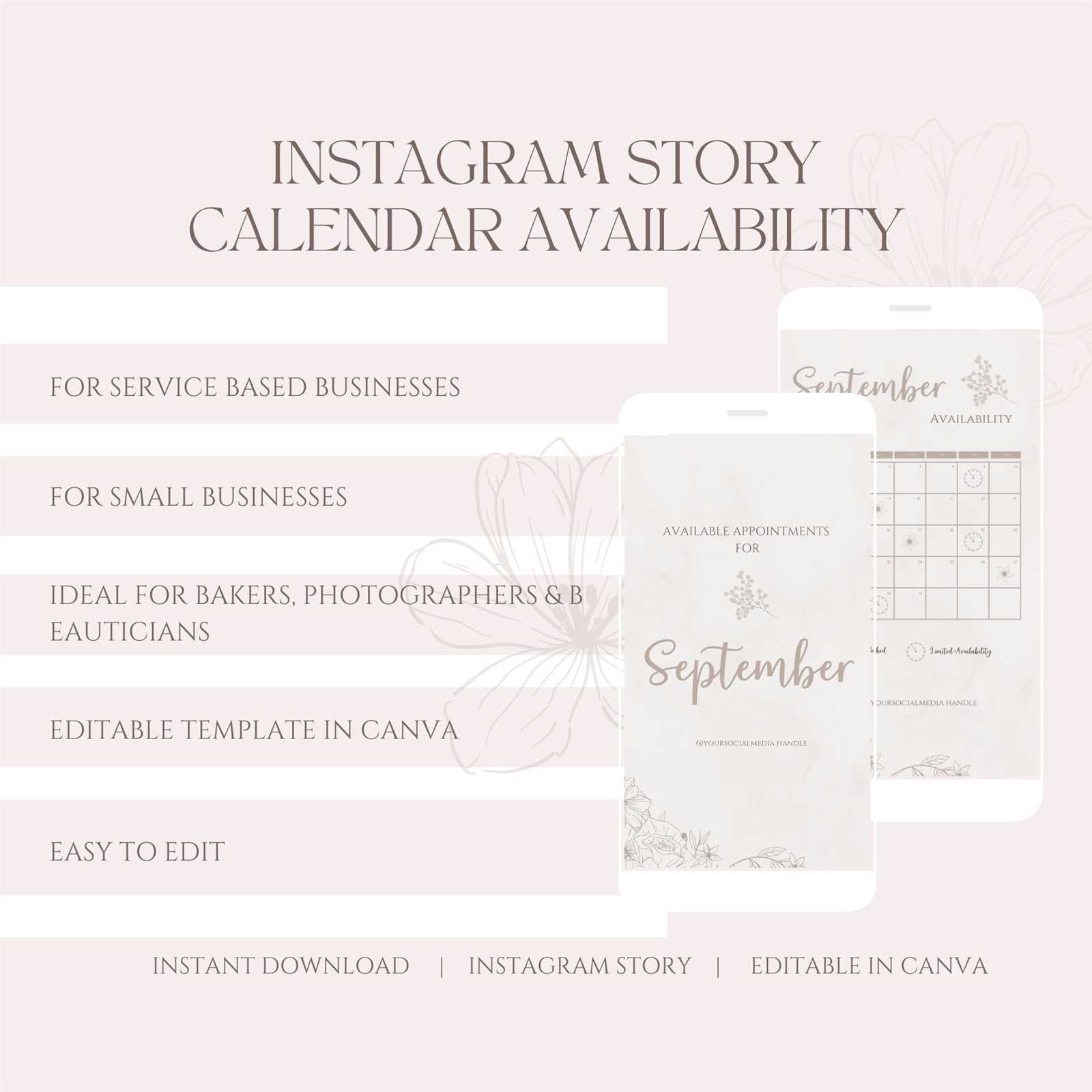 calendar template for instagram story