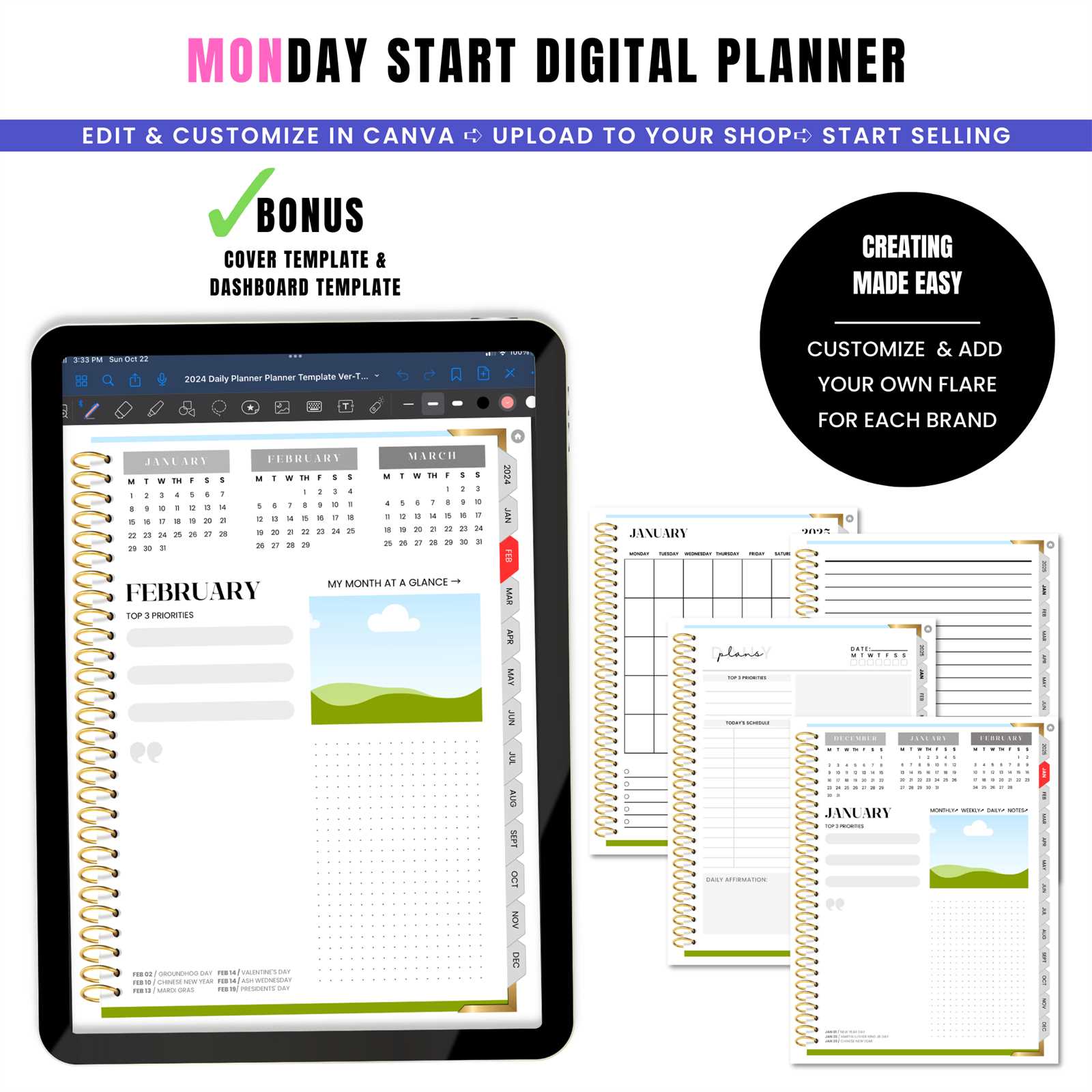 free goodnotes calendar template 2025